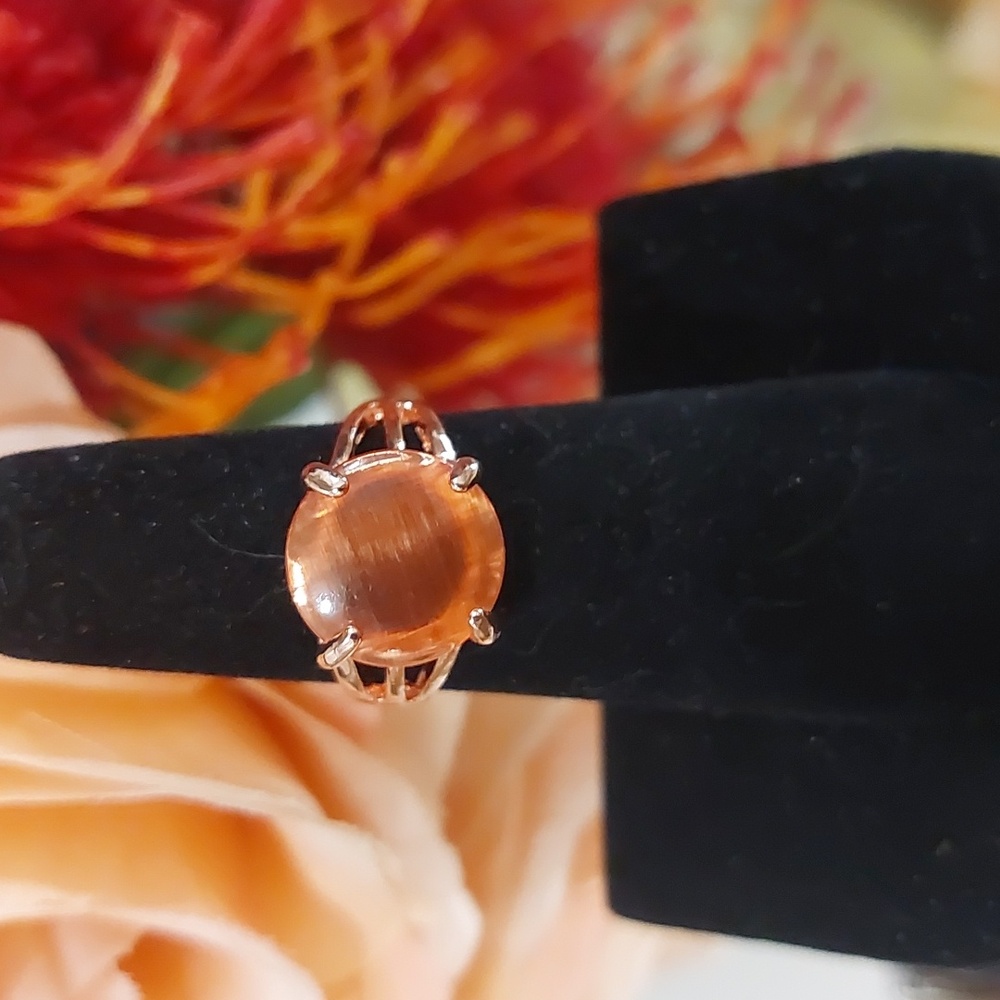 Cats Eye Glass Fashion Ring - Sizes: 5 1/2 & 7 1/2